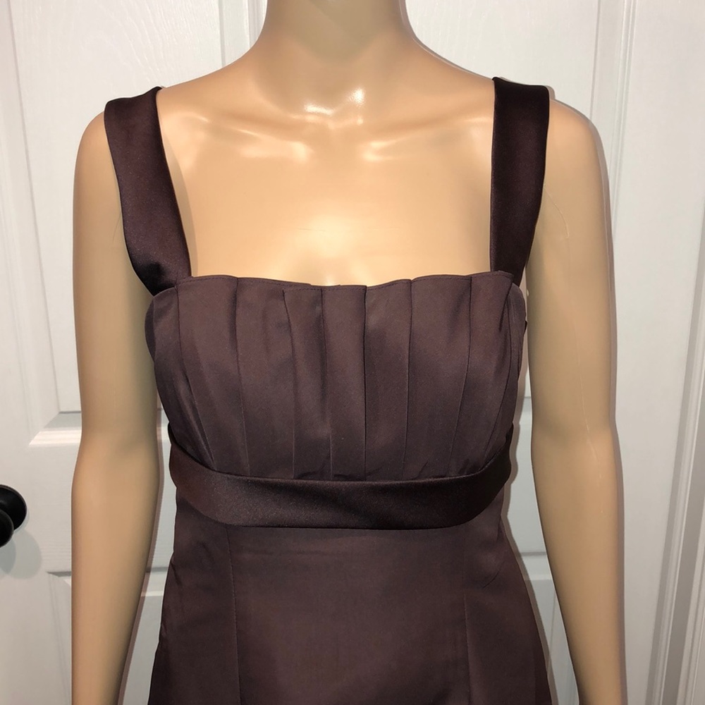 David's Bridal Brown Truffle Sample Dress 6 - Picture 3 of 4